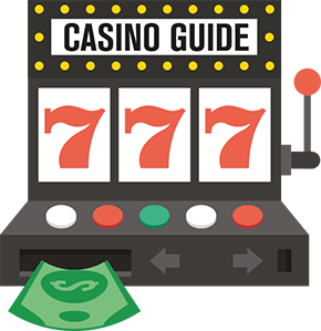 animerad spelautomat med text "Casino guide"